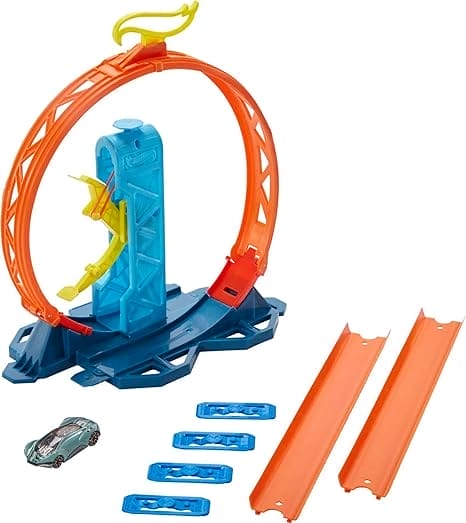 ​Hot Wheels Track Builder Set Assortiment, Set Looping-starter, sets om te koppelen, voor kinderen van 4 jaar en ouder, GLC90