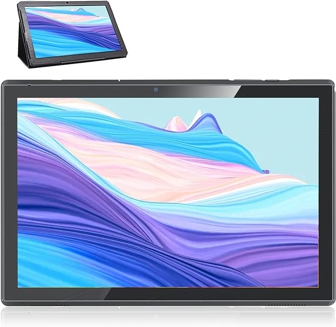 10 inch Tablet met Case Android Tablet 3GB RAM 32GB Opslag, 5MP+8MP Dual Camera's, WiFi, Bluetooth, 1.6GHz Quad-Core, IPS HD Touchscreen WiFi Tablet 10 inch, Zwart