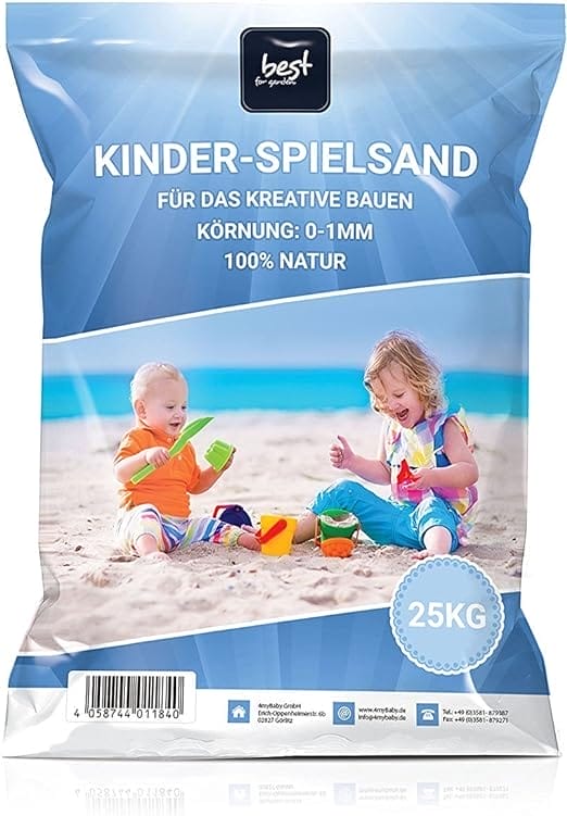 4myBaby GmbH Best for Garden Play Sand Sand 25 kg Decorative Sand Sand TUV Tested Top Quality (25 kg)