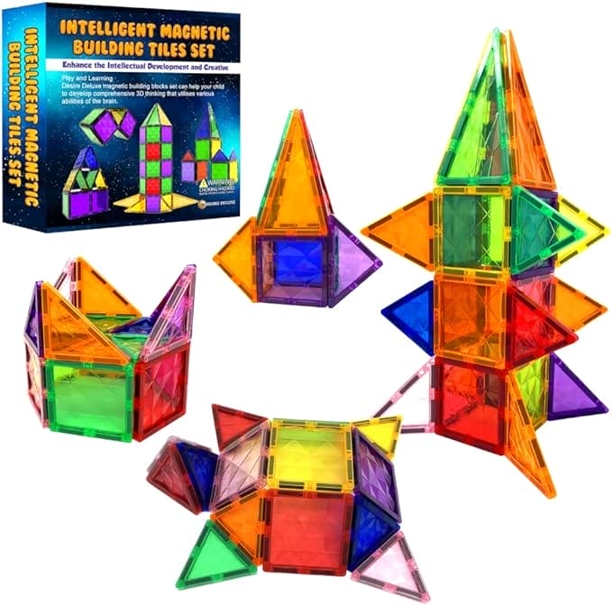 Desire Deluxe Magnetische bouwstenen tegels Montessori kinderspeelgoed voor jongens en meisjes - educatieve constructieset cadeau - verjaardag, voor 3-8 jaar (37st).