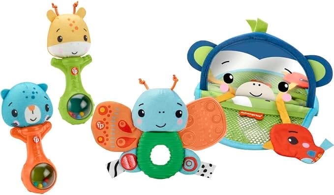 Fisher-Price Hello Senses Playset, Carefully Curated Activity Toy Gift Set for Babies 3 Months and Older, HFJ92