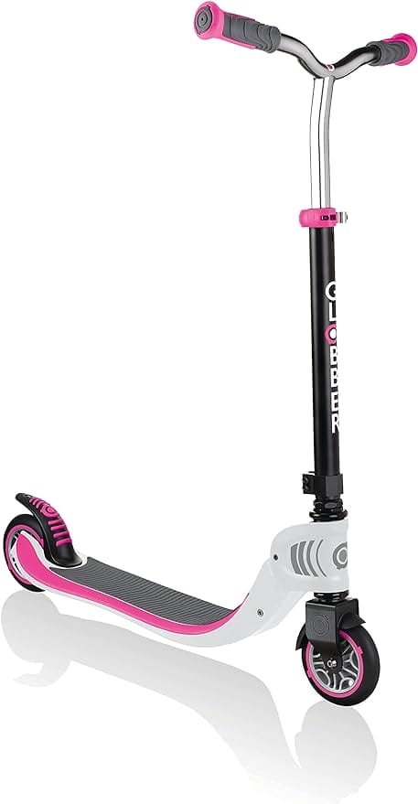 Globber - Flow Foldable 125 – step opvouwbaar met 2 wielen voor kinderen vanaf 6 jaar en jongeren, wit – roze