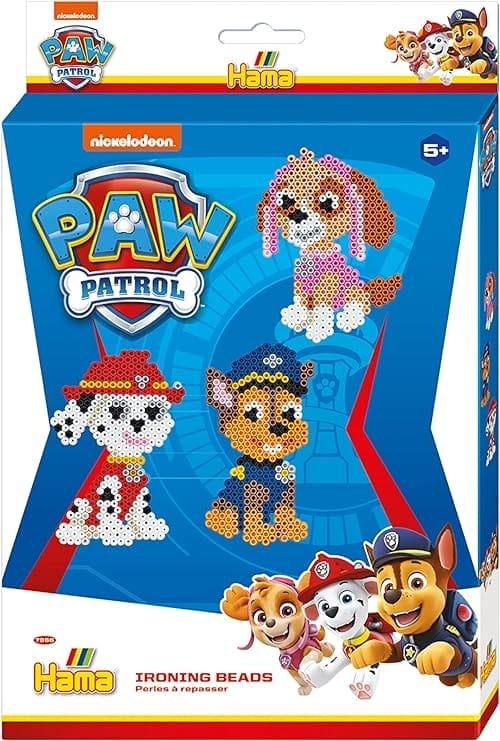 Hama Perlen 7966 7966 Beads Strijkkralen Paw Patrol, kleine geschenkset met ca 2000 Midi kralen, 5 mm doorsnede, voor kinderen vanaf 5 jaar,Multi kleuren