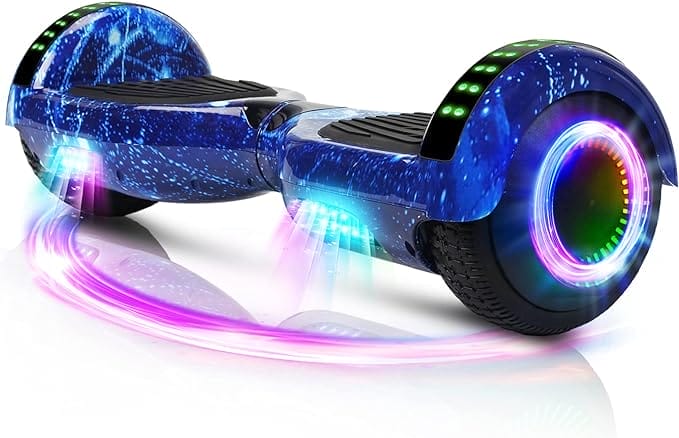Hoverboard, 6.5 "zelfbalancerende scooter-hoverboard met wielen Bluetooth-luidspreker LED-verlichting voor kinderen en volwassenen (Blauwe ster)
