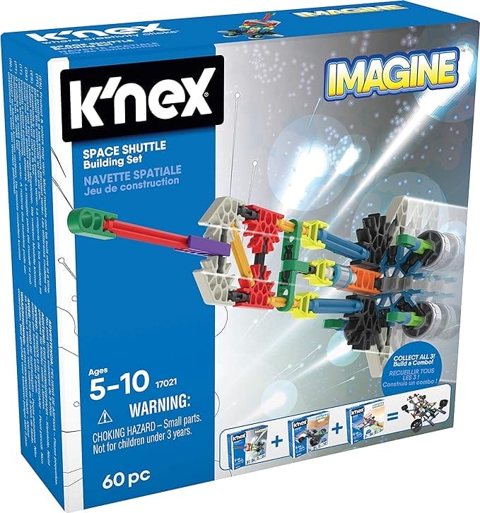 K'Nex Basic Fun 520 17020 Imagine Toy Set Space Shuttle Construction-60 Pieces-Ages 5-10 EA Intro Vehicle Assorted, Multicolor