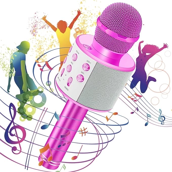 Karaoke microfoon voor kinderen, bluetooth microfoon voor kinderen, karaoke 4-in-1, geweldig als speelgoed voor jongens en meisjes vanaf 4 jaar
