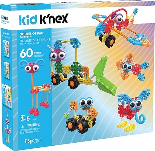 Kid K'NEX 85701 60 Model Oodles of Pals Building Set, Kids Craft Set with 116 Pieces, Educational Toys for Kids, Fun and Colourful Building Toys for Boys and Girls, Construction Toys for 3 Year Olds +