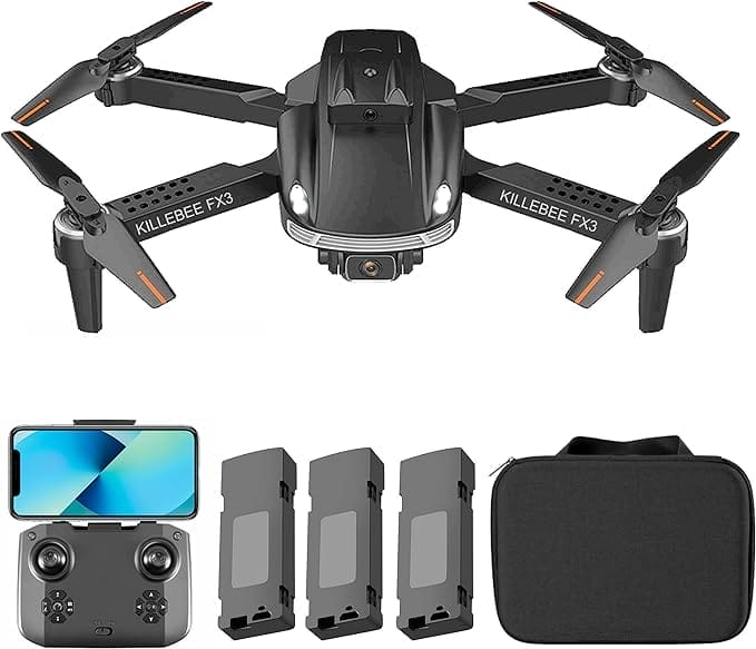Killerbee FX3 Super Hornet - Drone met dubbele camera - geschikt voor kinderen en volwassenen - Ultra Fly More Combo - 33 minuten vliegtijd - Inclusief gratis video tutorials, tas en 3 batterijen!