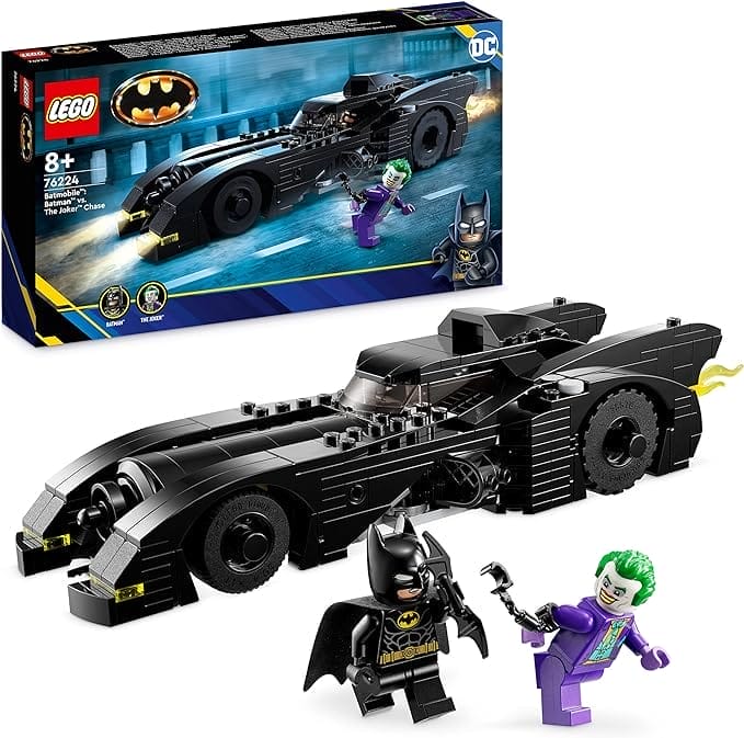 LEGO 76224 DC Batmobile: Batman vs. The Joker Achtervolging Set, Iconisch 1989 Batmobile Auto Speelgoed en 2 Minifiguren, Dark Knight's Voertuig Model met Batarang, Superheld Cadeau-idee voor Kinderen