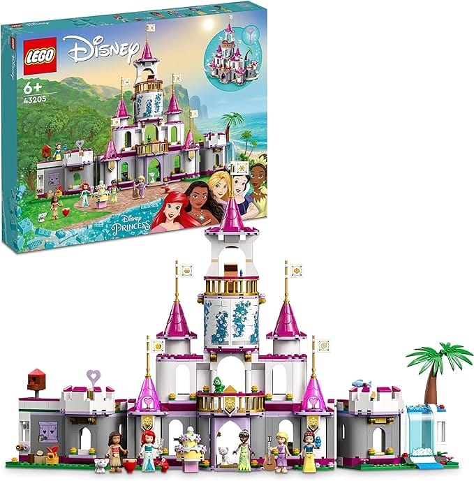 LEGO | Disney Princess Het ultieme avonturenkasteel Set voor Meisjes en Jongens vanaf 6 Jaar, Bouwbaar Speelgoed met Ariël, Rapunzel en Tiana Poppetjes, Leuk Kerstcadeau voor Kinderen 43205