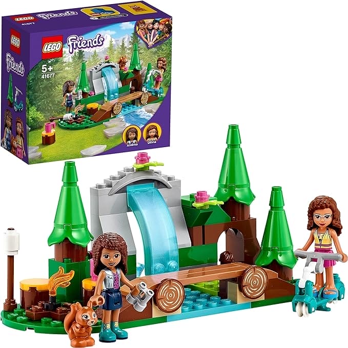 LEGO Friends Waterval in het bos Kampeeravontuur Set met Andrea en Olivia Personages Poppetjes, Speelgoed voor Kinderen vanaf 5 Jaar, Cadeau voor Meisjes en Jongens 41677