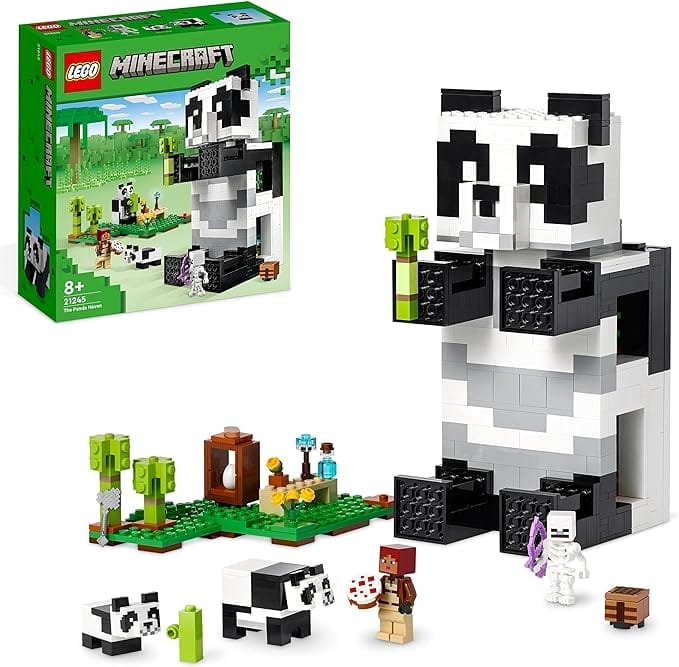 LEGO Minecraft Het Panda Beweegbaar Huis Set voor Jongens en Meisjes vanaf 8 Jaar met Dieren Figuren en Skelet Figuur, Speelgoed voor Kinderen, Kerstcadeau 21245