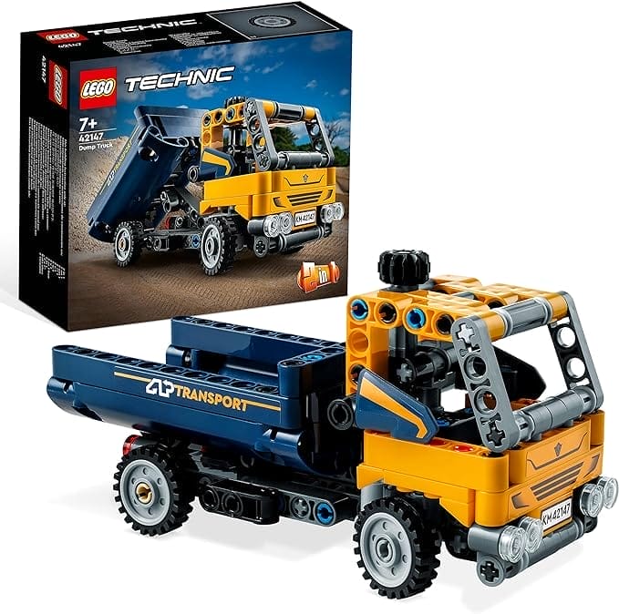 LEGO Technic Kiepwagen Speelgoed 2in1 Set met Bouwvoertuig Model en Graafmachine Speelgoed, Technisch Cadeau voor Jongens & Meisjes vanaf 7 42147