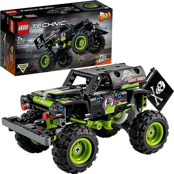 LEGO Technic Monster Jam Grave Digger Monstertruck naar Off-Road Pull-back Buggy 2in1 Creatief Speelgoed voor Jongens en Meisjes, Leuk Cadeau voor Kinderen 42118