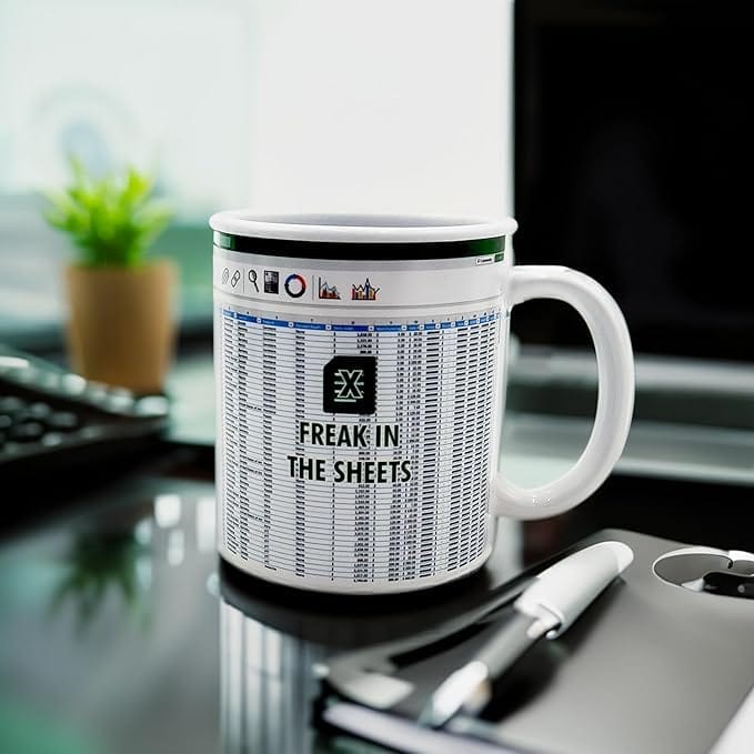 Mad Monkey - Mok Freak in de Sheets - Koffiemok Excel voor spreadsheet-fans