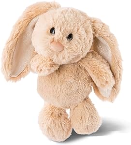 NICI 46333 Knuffelig zacht speelgoed konijntje licht braun met glinsterende oren 20cm, lichtbruin