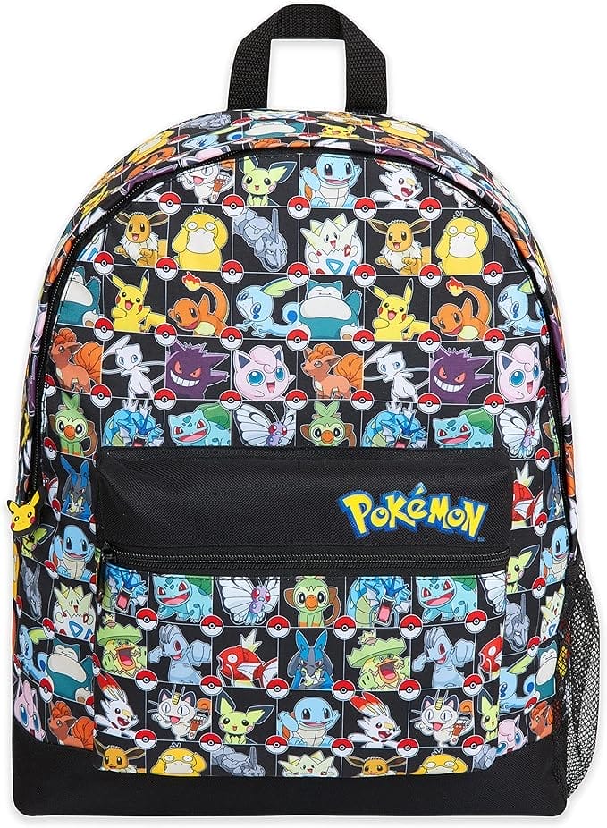 Pokémon kinderrugzak, schooltas met Pikachu Pokeball voor jongens, meisjes en tieners, Eevee, Meerkleurig, Eén maat