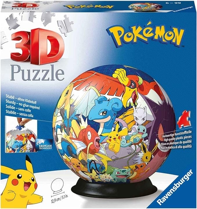Ravensburger Pokemon 3D Jigsaw Puzzle Ball for Kids Age 6 Years Up - 72 Pieces - No Glue Required - Christmas Gifts