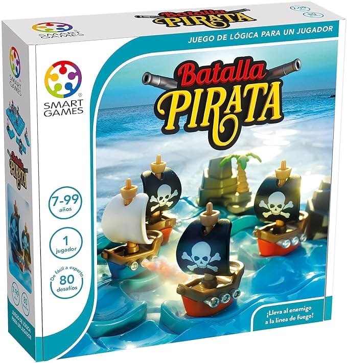 Smartgames Piratengevecht, kinderspellen, bordspellen voor kinderen van 7 jaar, educatief spel voor 7 jaar, kinderspel, cadeau voor kinderen van 7 jaar