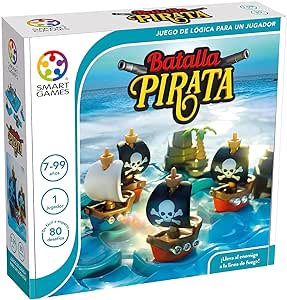 Smartgames Piratengevecht, kinderspellen, bordspellen voor kinderen van 7 jaar, educatief spel voor 7 jaar, kinderspel, cadeau voor kinderen van 7 jaar