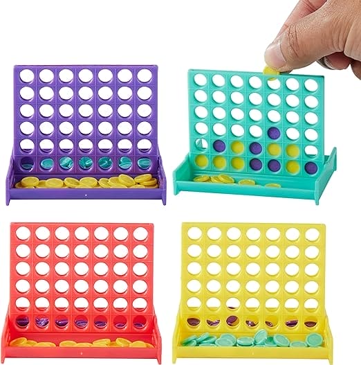 THE TWIDDLERS 24 Mini 4 In A Row Games, Small Party Game Travel Game for Kids - Birthdays, Kids Parties, Toys, Giving Away Gifts, Treats, Giveaway Gifts