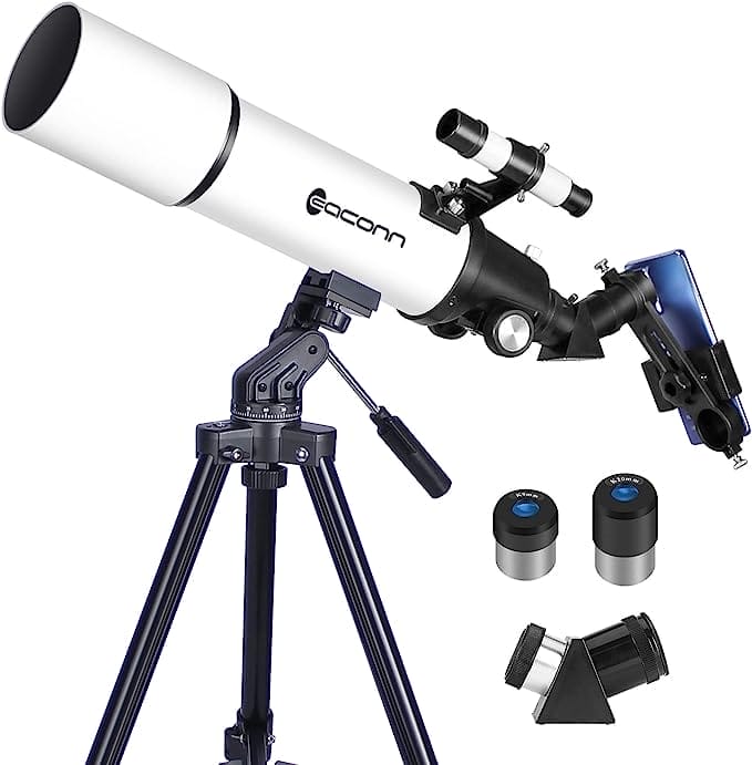 Telescopen voor volwassenen Astronomie, 80 mm diafragma 600 mm refractortelescoop voor kinderen en beginners, compacte en draagbare reistelescoop met rugzak