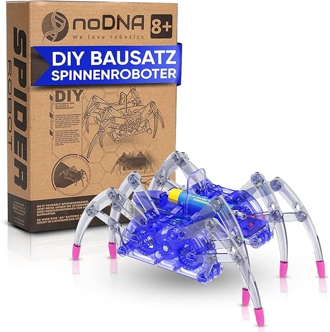 noDNA Robot voor kinderen, spinnenrobot om zelf in elkaar te zetten, experimenten voor kinderen vanaf 8 jaar, robotspeelgoed, robot, spin, speelgoed vanaf 8 jaar, paascadeaus voor kinderen