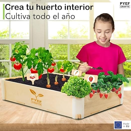PYEF CRAFTS Tuinierset voor kinderen, plant om te groeien, groentetuin, kinderen, kant-en-klare set om te groeien, mini-groentetuin, voor kinderen, plantenset voor kinderen, met 6 soorten zaden